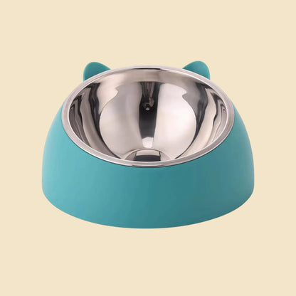 Comedero Inclinado de Acero Inoxidable para Gatos | Nanai Mascota