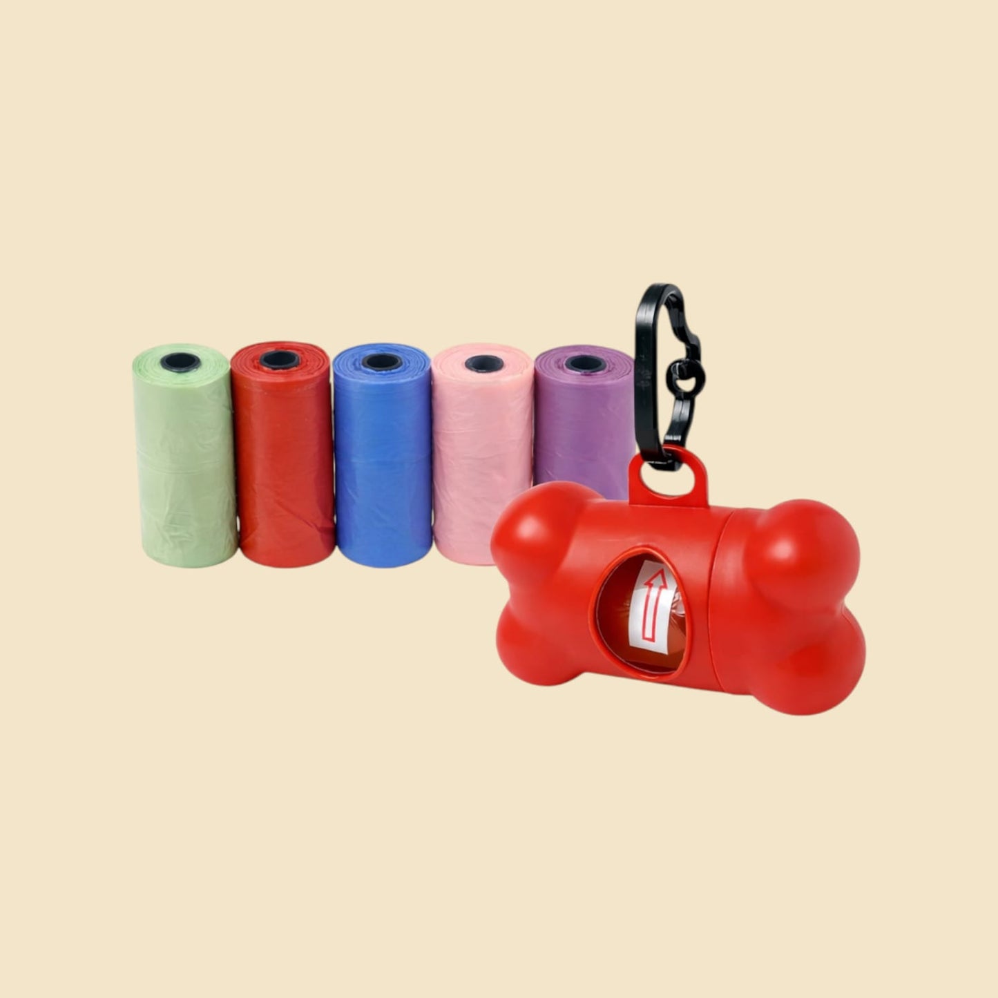 Pack Dispensador De Bolsas Excremento + 5 Bolsas - Perro para Accesorios | Nanai Mascota